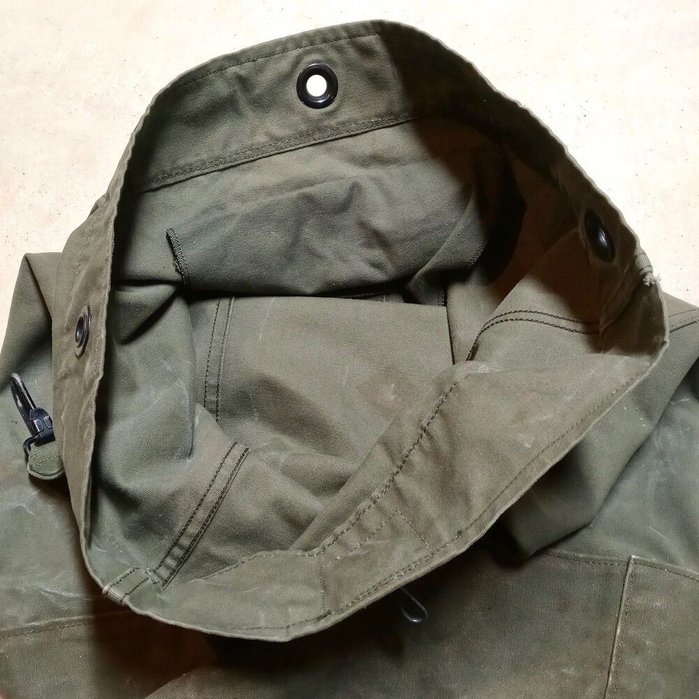 Vintage US Army Top Load Duffel Bag Large Olive Green Duck Canvas Military OD - Picture 7 of 10